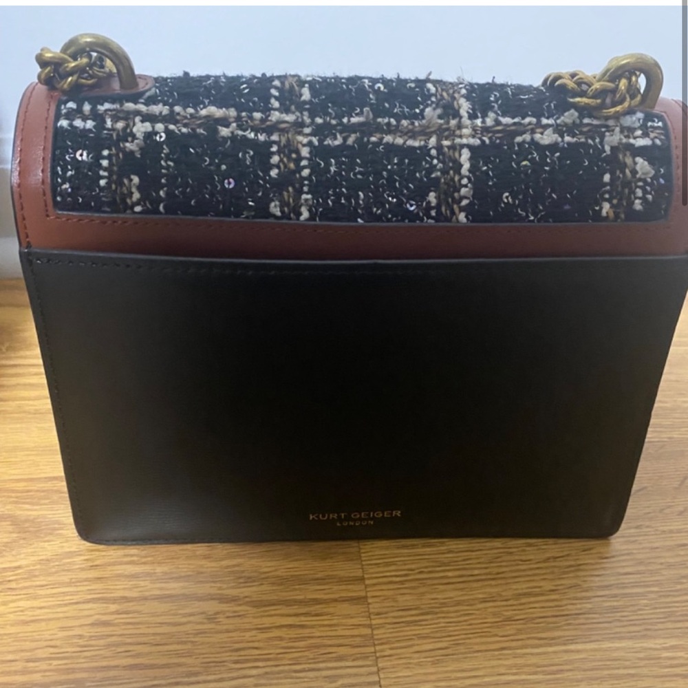 🌿 Kurt Geiger London Shoreditch Tweed & Leather Crossbody Bag 🌿 - Picture 2 of 6